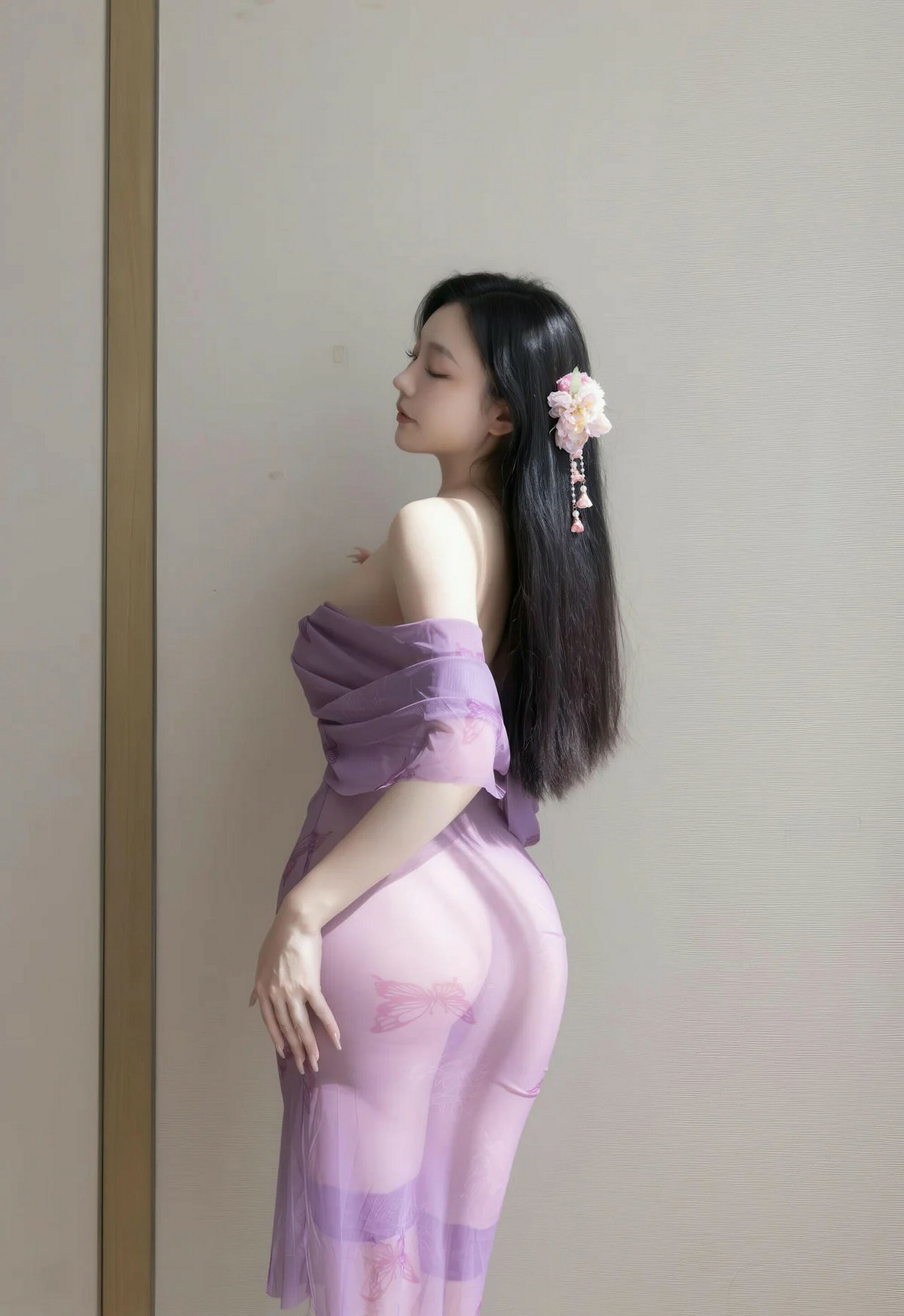 [XiuRen秀人网] No.11312 安然anran 紫色连衣裙 诱人肉色丝袜 性感写真 [78张]插图