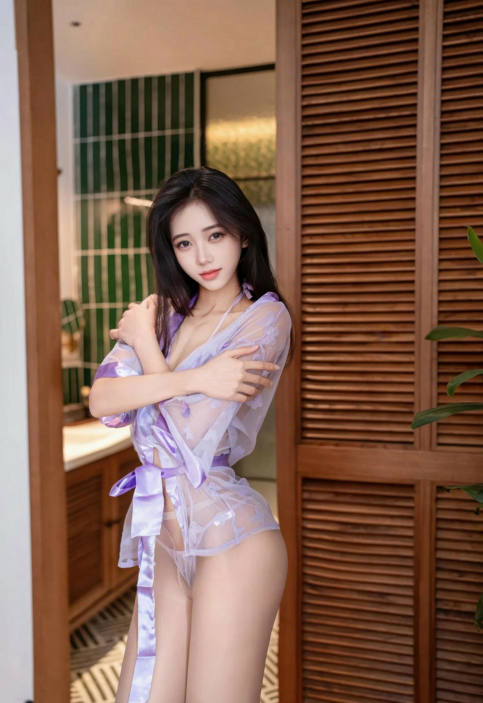 [XINGYAN星颜社] VOL.460 时安安 紫色服饰 性感写真 [78张]插图1