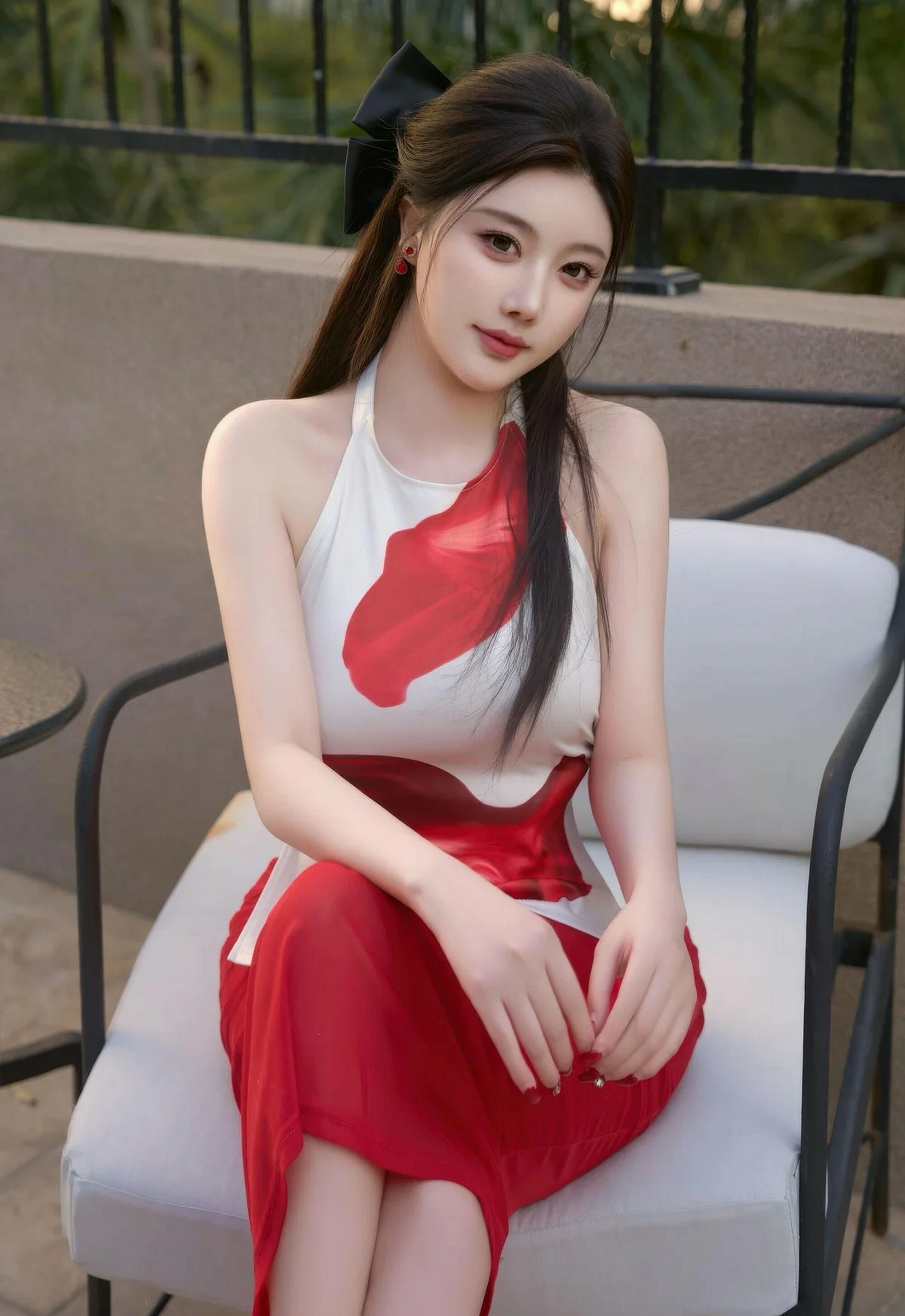 [XiuRen秀人网] No.11319 杨晨晨 红色长裙 红色丝袜 性感写真 [72张]插图